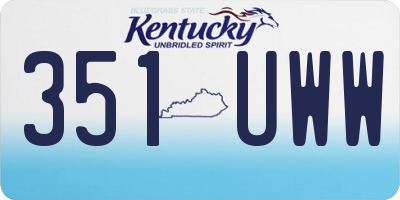 KY license plate 351UWW