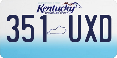 KY license plate 351UXD