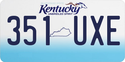 KY license plate 351UXE