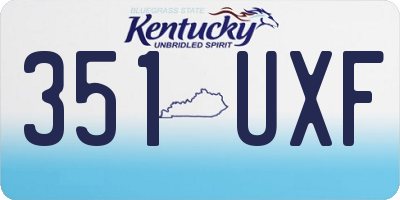 KY license plate 351UXF
