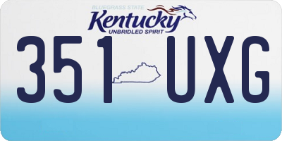 KY license plate 351UXG