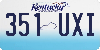 KY license plate 351UXI