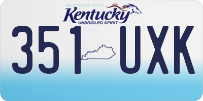 KY license plate 351UXK