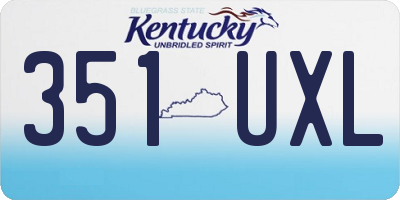 KY license plate 351UXL