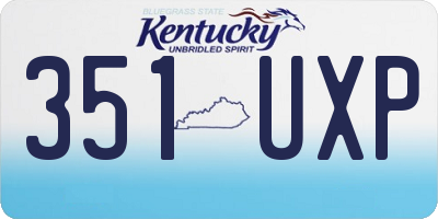 KY license plate 351UXP