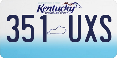 KY license plate 351UXS