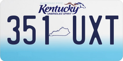 KY license plate 351UXT