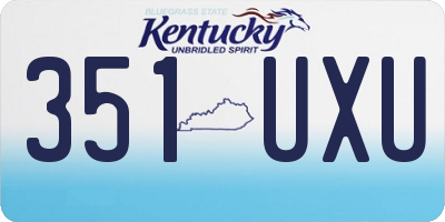 KY license plate 351UXU