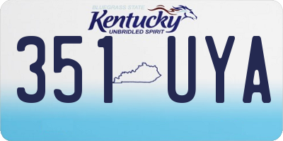 KY license plate 351UYA