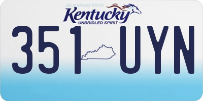 KY license plate 351UYN