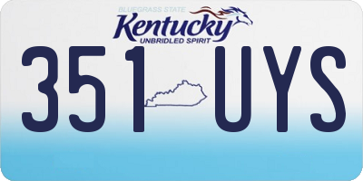 KY license plate 351UYS