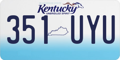 KY license plate 351UYU
