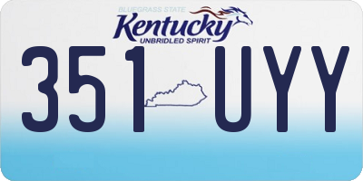 KY license plate 351UYY