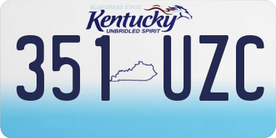 KY license plate 351UZC
