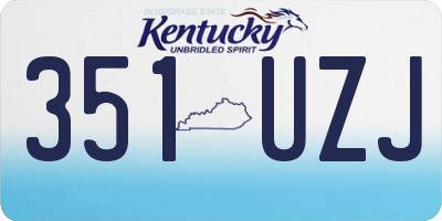 KY license plate 351UZJ
