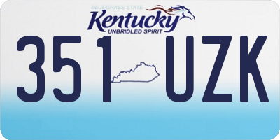 KY license plate 351UZK