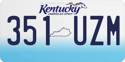 KY license plate 351UZM