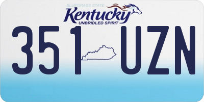 KY license plate 351UZN