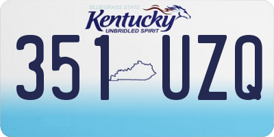 KY license plate 351UZQ