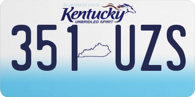 KY license plate 351UZS