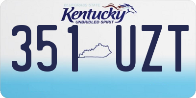 KY license plate 351UZT