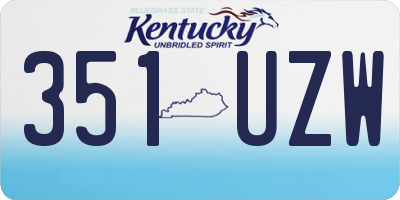 KY license plate 351UZW