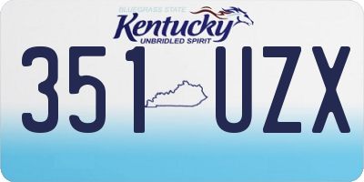 KY license plate 351UZX