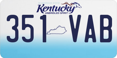 KY license plate 351VAB