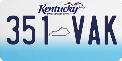 KY license plate 351VAK