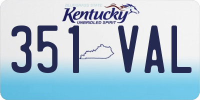 KY license plate 351VAL
