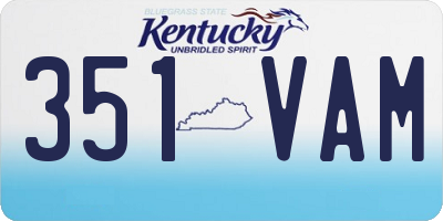 KY license plate 351VAM