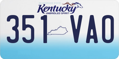 KY license plate 351VAO