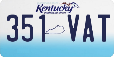 KY license plate 351VAT