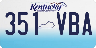 KY license plate 351VBA