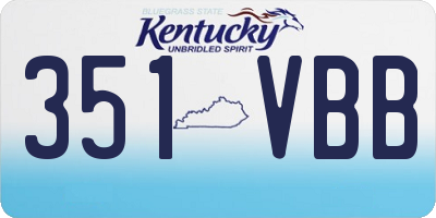 KY license plate 351VBB