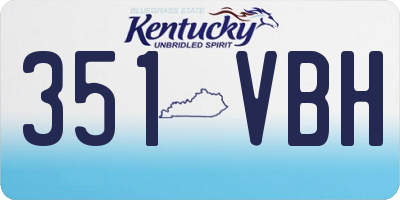 KY license plate 351VBH