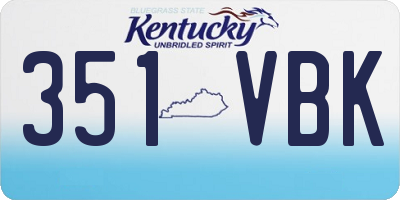 KY license plate 351VBK