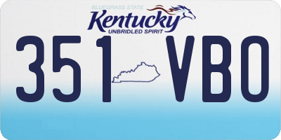 KY license plate 351VBO