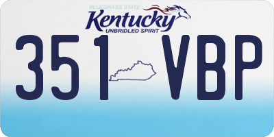 KY license plate 351VBP