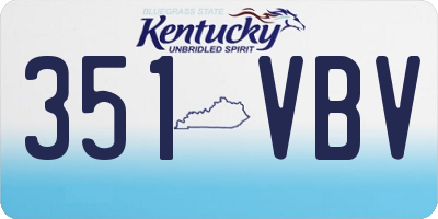 KY license plate 351VBV