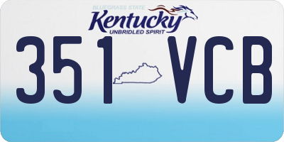 KY license plate 351VCB