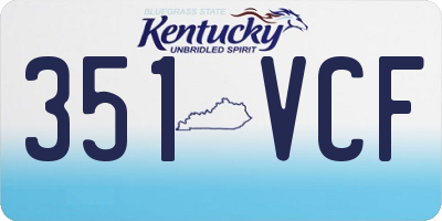 KY license plate 351VCF