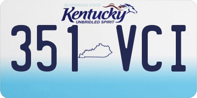 KY license plate 351VCI