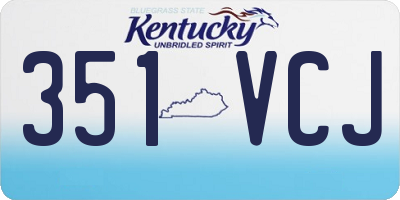 KY license plate 351VCJ