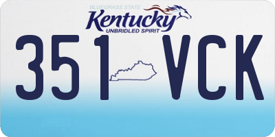 KY license plate 351VCK
