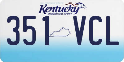KY license plate 351VCL