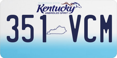 KY license plate 351VCM
