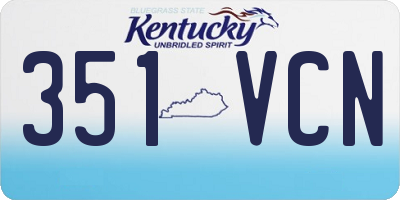 KY license plate 351VCN