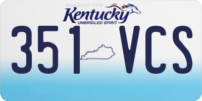 KY license plate 351VCS