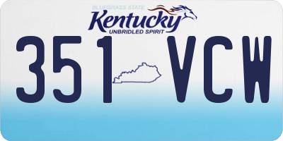 KY license plate 351VCW